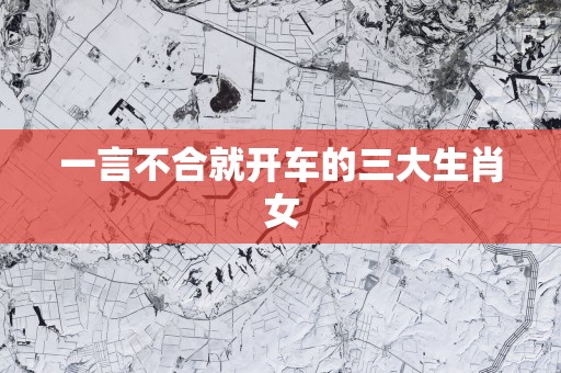 一言不合就开车的三大生肖女