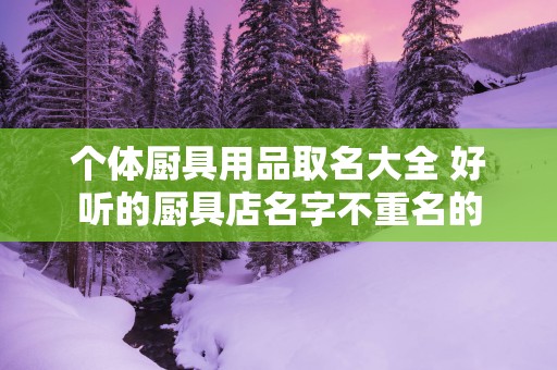 个体厨具用品取名大全 好听的厨具店名字不重名的