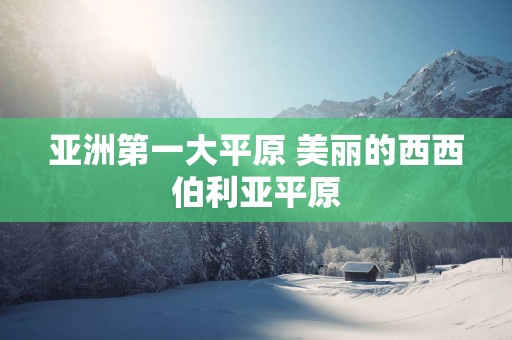 亚洲第一大平原 美丽的西西伯利亚平原