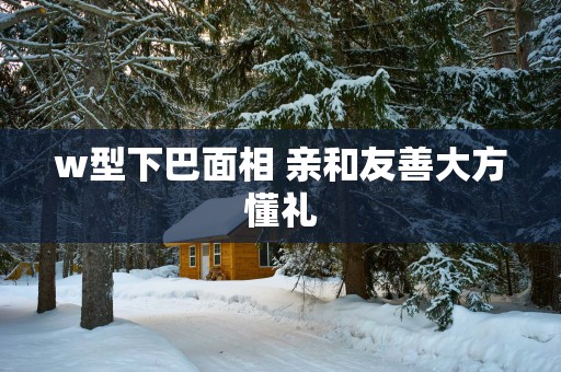 w型下巴面相 亲和友善大方懂礼