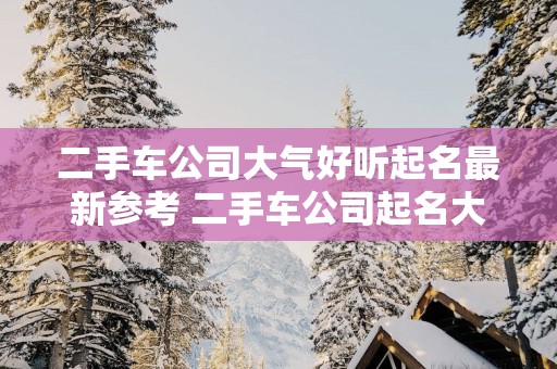 二手车公司大气好听起名最新参考 二手车公司起名大全
