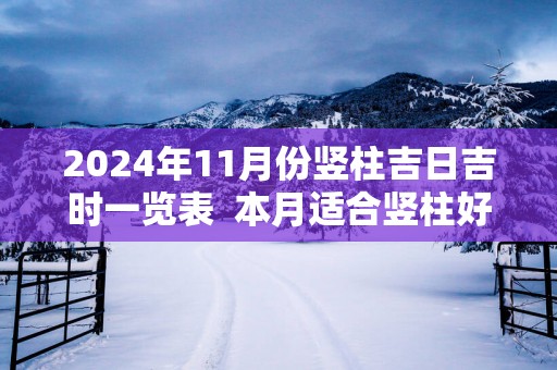 2025年11月份竖柱吉日吉时一览表  本月适合竖柱好日子