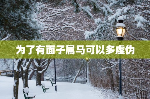 为了有面子属马可以多虚伪