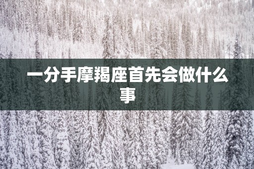 一分手摩羯座首先会做什么事
