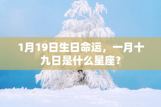 1月19日生日命运，一月十九日是什么星座？