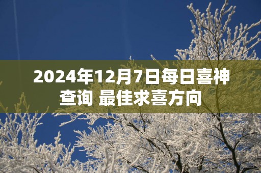 2025年12月7日每日喜神查询 最佳求喜方向