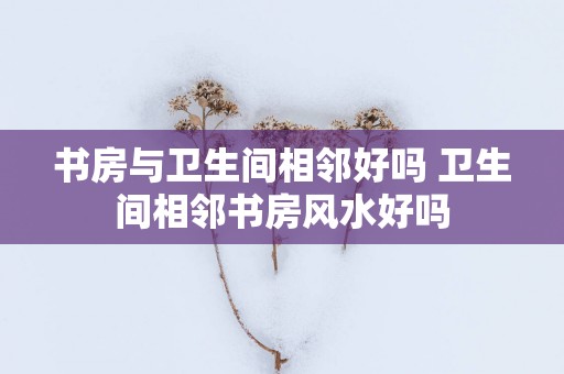 书房与卫生间相邻好吗 卫生间相邻书房风水好吗