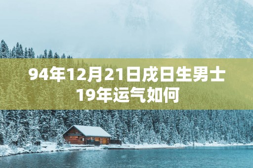 94年12月21日戌日生男士19年运气如何