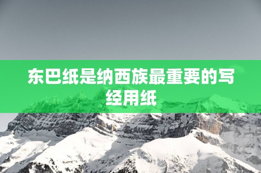东巴纸是纳西族最重要的写经用纸