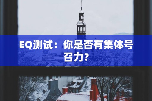 EQ测试：你是否有集体号召力？