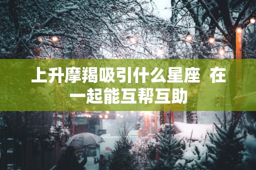 上升摩羯吸引什么星座  在一起能互帮互助