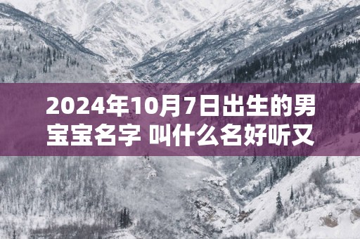 2025年10月7日出生的男宝宝名字 叫什么名好听又吉利