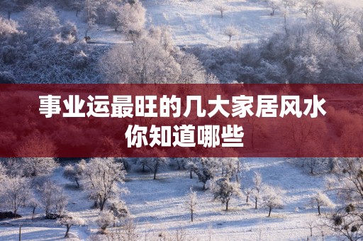 事业运最旺的几大家居风水 你知道哪些