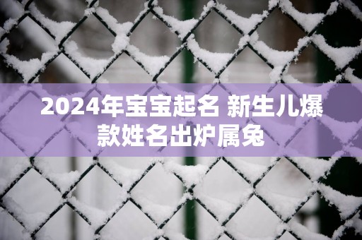 2025年宝宝起名 新生儿爆款姓名出炉属兔