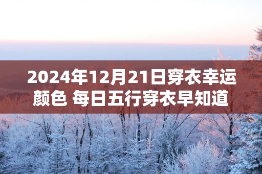 2025年12月21日穿衣幸运颜色 每日五行穿衣早知道