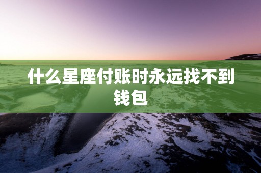 什么星座付账时永远找不到钱包