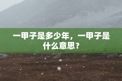 一甲子是多少年，一甲子是什么意思？