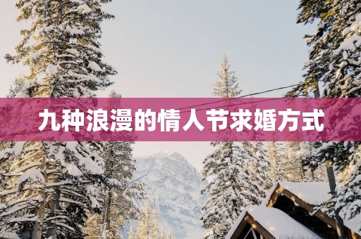 九种浪漫的情人节求婚方式