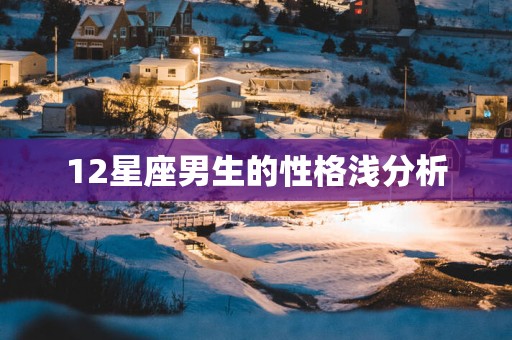 12星座男生的性格浅分析