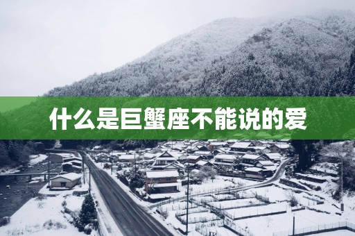 什么是巨蟹座不能说的爱