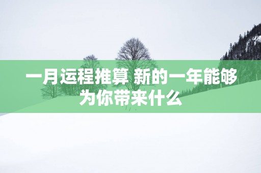 一月运程推算 新的一年能够为你带来什么 一月运程推算 新的一年能够为你带来什么