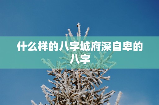 什么样的八字城府深自卑的八字