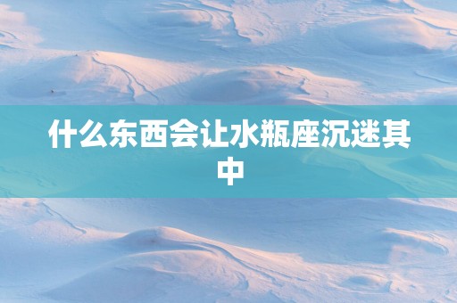 什么东西会让水瓶座沉迷其中