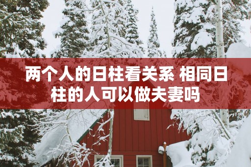 两个人的日柱看关系 相同日柱的人可以做夫妻吗
