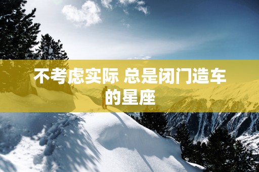 不考虑实际 总是闭门造车的星座