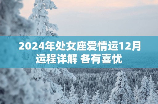 2024年处女座爱情运12月运程详解 各有喜忧