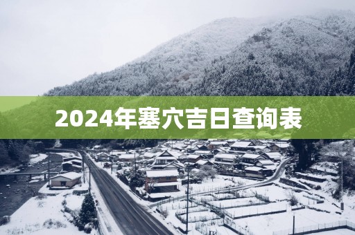 2024年塞穴吉日查询表