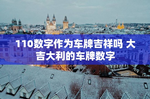 110数字作为车牌吉祥吗 大吉大利的车牌数字