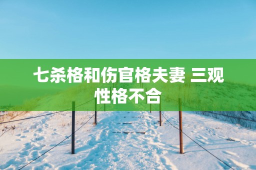 七杀格和伤官格夫妻 三观性格不合