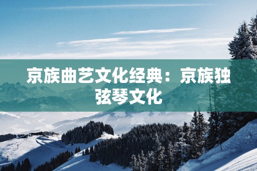 京族曲艺文化经典：京族独弦琴文化