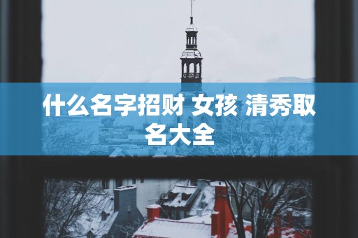 什么名字招财 女孩 清秀取名大全