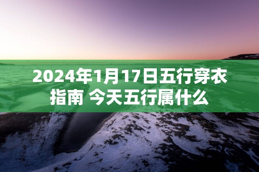 2025年1月17日五行穿衣指南 今天五行属什么