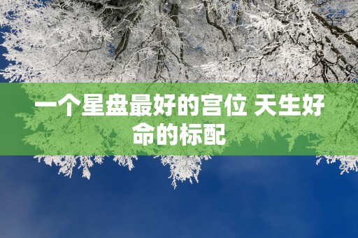 一个星盘最好的宫位 天生好命的标配