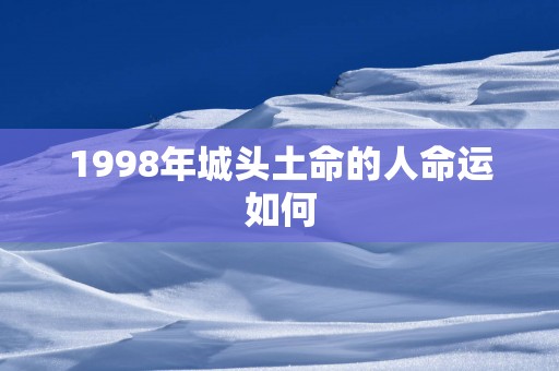 1998年城头土命的人命运如何