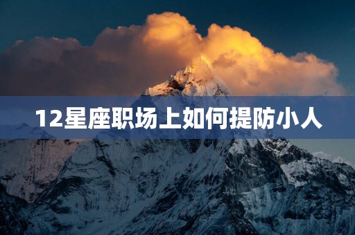12星座职场上如何提防小人