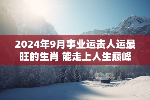 2024年9月事业运贵人运最旺的生肖 能走上人生巅峰