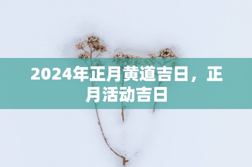 2024年正月黄道吉日，正月活动吉日