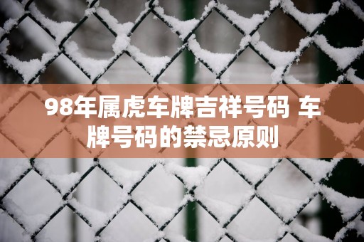 98年属虎车牌吉祥号码 车牌号码的禁忌原则