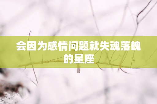 会因为感情问题就失魂落魄的星座
