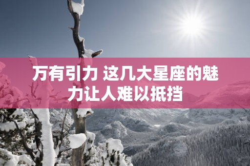 万有引力 这几大星座的魅力让人难以抵挡
