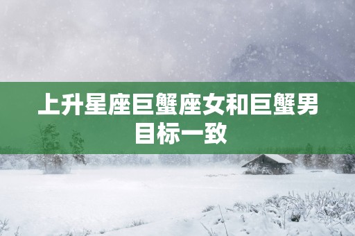 上升星座巨蟹座女和巨蟹男 目标一致
