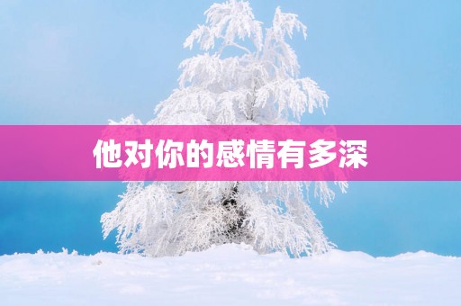 他对你的感情有多深