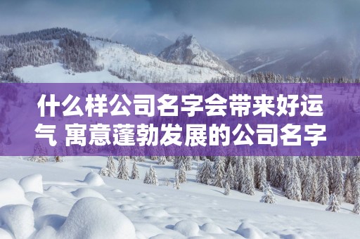 什么样公司名字会带来好运气 寓意蓬勃发展的公司名字