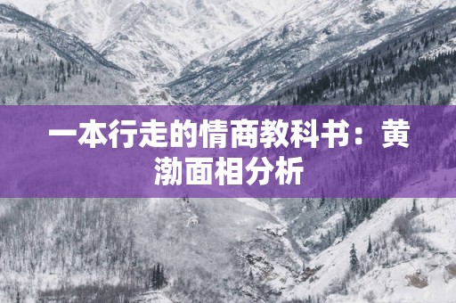 一本行走的情商教科书：黄渤面相分析
