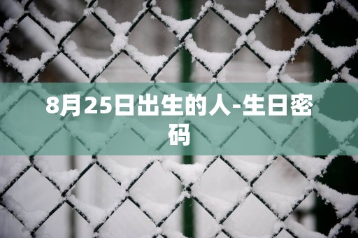 8月25日出生的人-生日密码