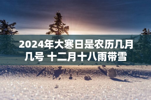 2025年大寒日是农历几月几号 十二月十八雨带雪